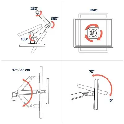 Ergotron LX Series 45-245-224 support d'écran plat pour bureau 68,6 cm (27") Noir - Support Fixe & Mobile - visuel 4