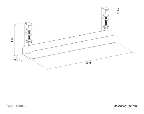 Neomounts ADS07-121WH Goulotte passe-câbles - fixation à pince - universel - Support Fixe & Mobile - visuel 9