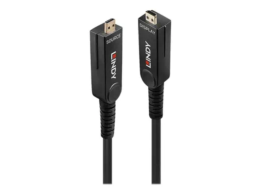 LINDY 10m Fibre Optic Hybrid Micro-HDMI 18G Cable with Detachable HDMI & DVI Connectors - Lindy - Câble RJ et Fibre optique - visuel 2