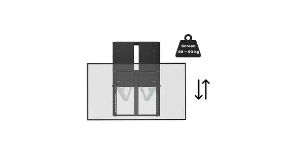 Vivolink VLMW-FLEXI-L support d'écran plat pour bureau 2,29 m (90") Mur Noir - Accessoire Affichage - visuel 1