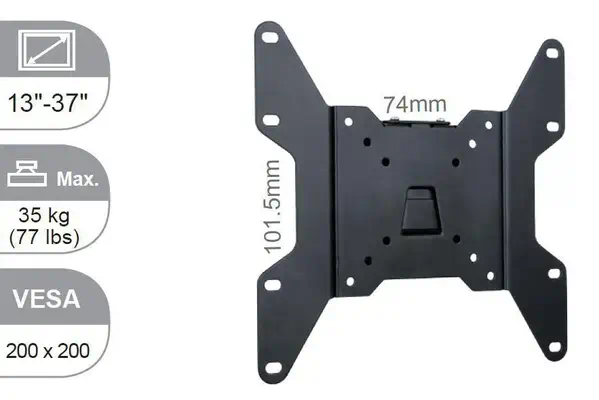 Vivolink VLMW1337 support pour téléviseur 94 cm (37") Noir - Accessoire Affichage - visuel 1