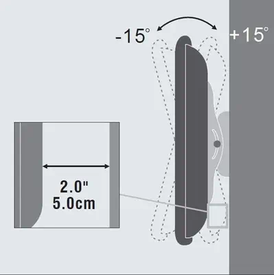 Vivolink VLMW2355T support pour téléviseur 139,7 cm (55") Noir - Accessoire Affichage - visuel 2