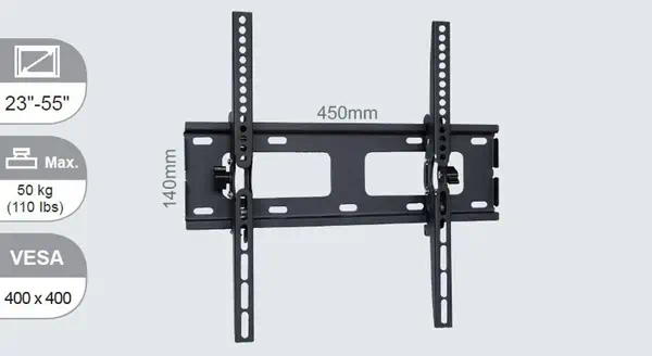 Vivolink VLMW2355T support pour téléviseur 139,7 cm (55") Noir - Accessoire Affichage - visuel 1