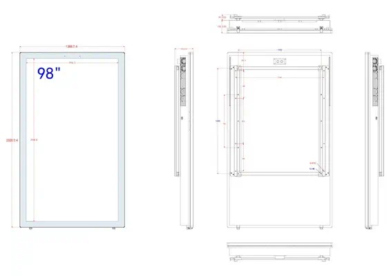 Ernitec 0070-24198-HB3000-P écran plat de PC 2,49 m (98") 3840 x 2160 pixels 4K Ultra HD LCD - Affichage dynamique - visuel 4