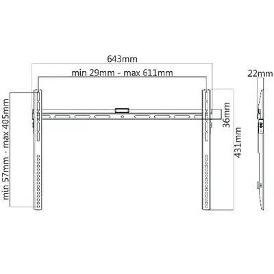 MCL SPE-7000 support pour téléviseur 177,8 cm (70") Noir - Accessoire Moniteur - visuel 3
