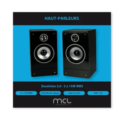 MCL HP-2015W haut-parleur 2-voies Noir Avec fil 30 W - Casque Micro - visuel 4