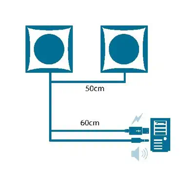 MCL HP-USB2/4 haut-parleur 2-voies Noir Avec fil 4 W - Casque Micro - visuel 3