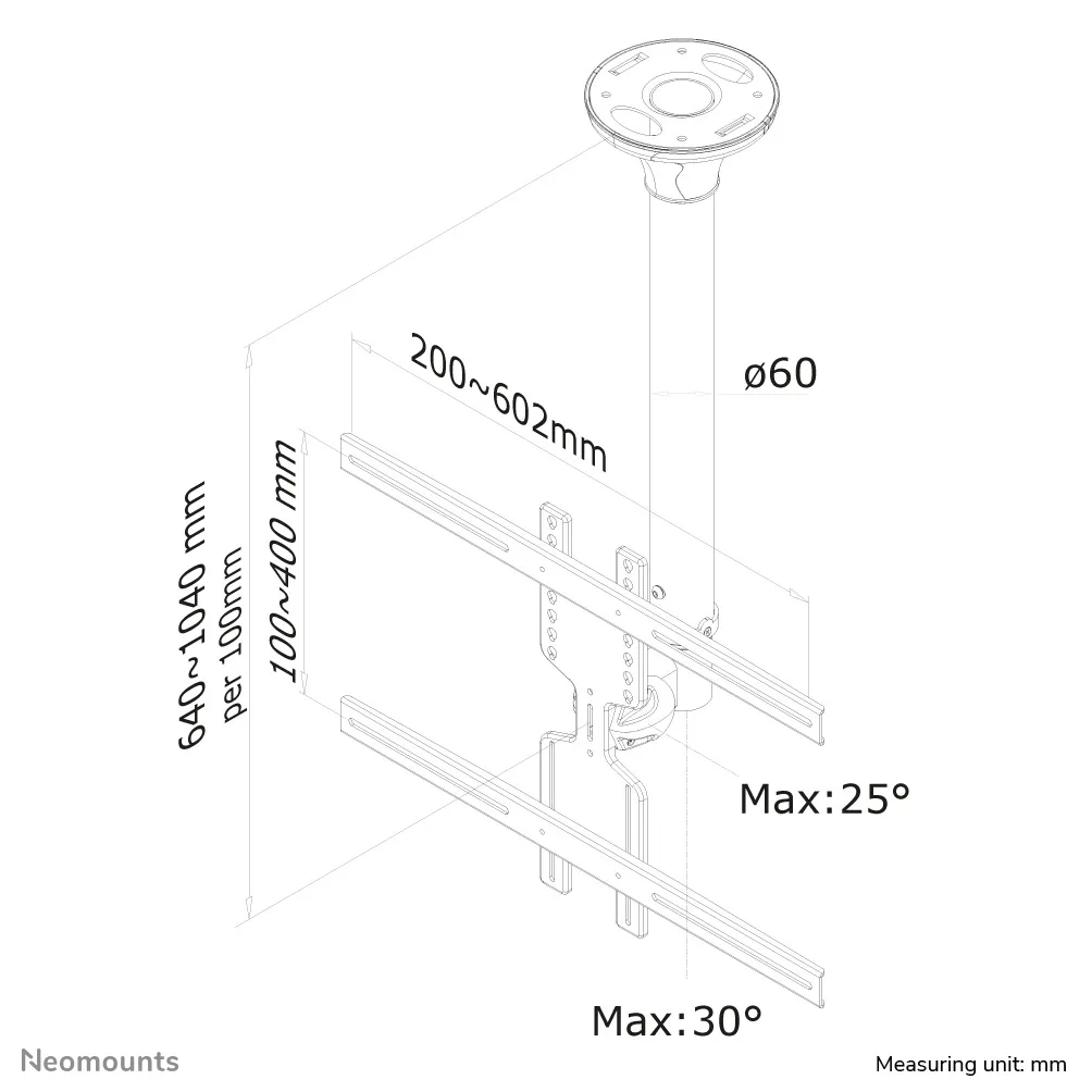 Vente NEOMOUNTS FPMA-C4 Flat Screen Ceiling Mount 22-52inch Neomounts au meilleur prix - visuel 6
