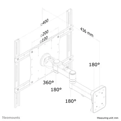 Neomounts FPMA-W960 Support d'écran mural 23-52" - orientable - Support Fixe & Mobile - visuel 6