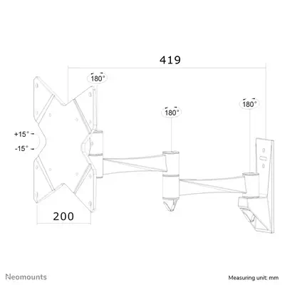 Neomounts FPMA-W835 Support d'écran mural 10-40" - orientable - Support Fixe & Mobile - visuel 5