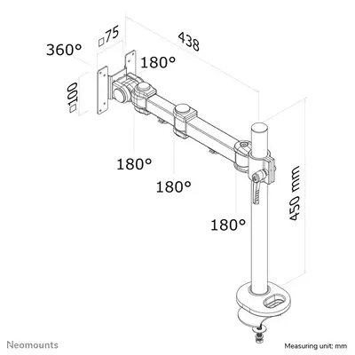 Neomounts FPMA-D960G Support d'écran à fixer 10-30" - Support Fixe & Mobile - visuel 6