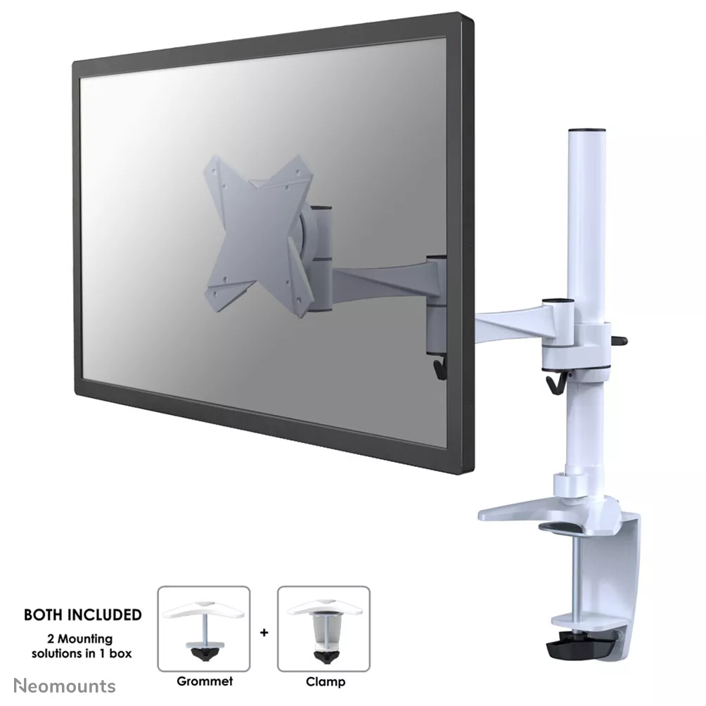 Achat NEOMOUNTS Flat Screen Monitor Desk Mount Single White au meilleur prix