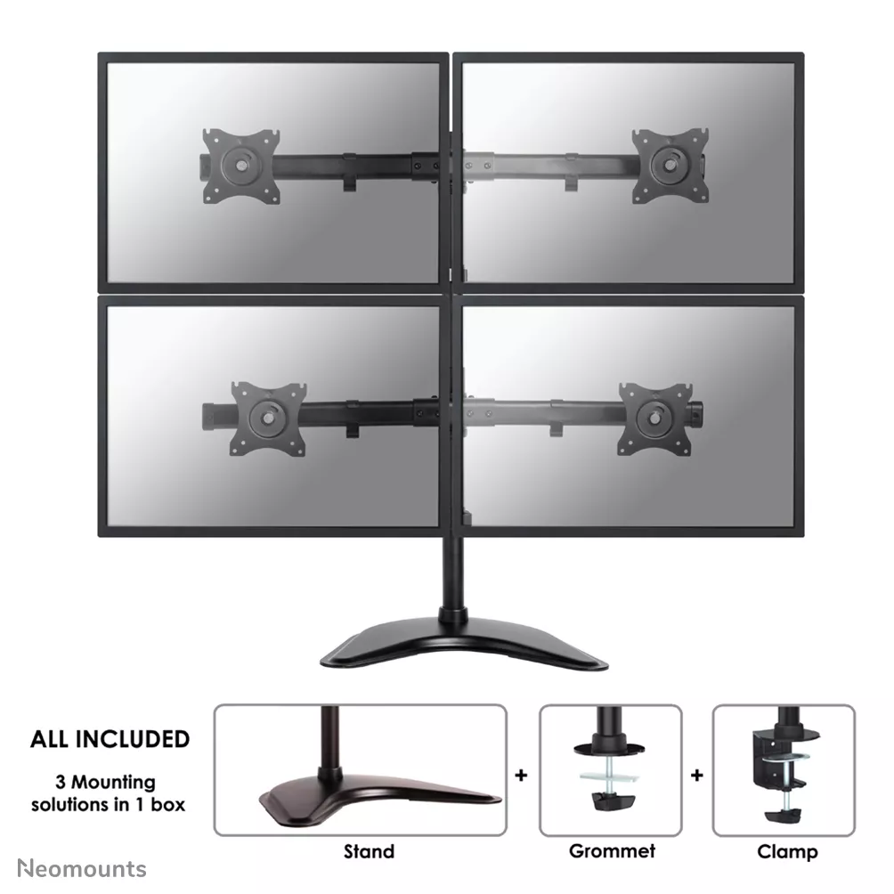 Vente Support Fixe & Mobile NEOMOUNTS Desk mount 10 - 27p 2 screens Black Max 16kg