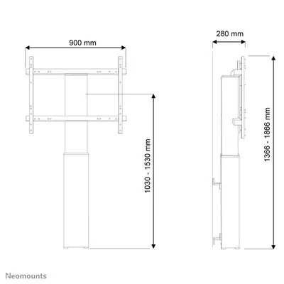 Neomounts PLASMA-W2250SILVER Socle pour écran 42-100" - mural - motorisé - Support Fixe & Mobile - visuel 7