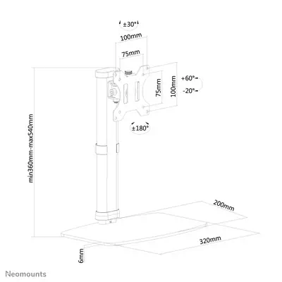 Neomounts FPMA-D890WHITE Support d'écran à poser 10-30" - Support Fixe & Mobile - visuel 1