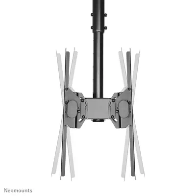 Neomounts NM-C440DBLACK Support de plafond pour double écran 32-60" - h56-91 cm - Support Fixe & Mobile - visuel 5