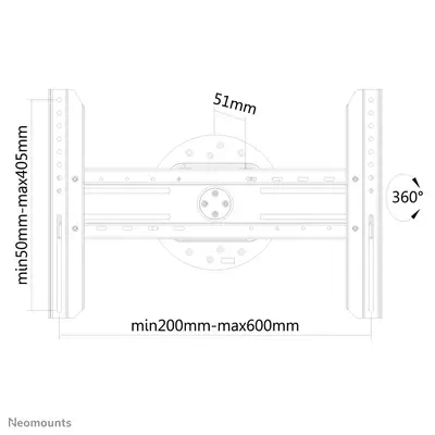 Neomounts LED-WR100BLACK Support pour écran mural 37-75" - rotatif - Support Fixe & Mobile - visuel 1