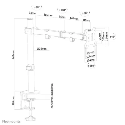 Neomounts FPMA-D550BLACK Support d'écran à fixer 10-32" - Support Fixe & Mobile - visuel 1