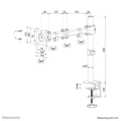 Neomounts NM-D135WHITE Support d'écran à fixer 10-30" - Support Fixe & Mobile - visuel 5