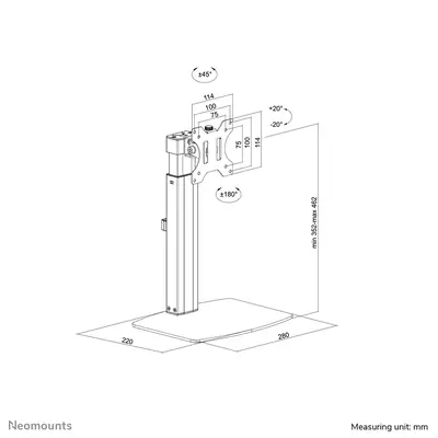 Neomounts FPMA-D865BLACK Support d'écran à poser 10-32" - ressort à gaz - Support Fixe & Mobile - visuel 1