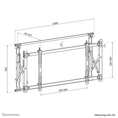 Neomounts LED-VW1750BLACK Support mural pour mur d'images 32-55" - extraire - max 35 kg - Support Fixe & Mobile - visuel 9