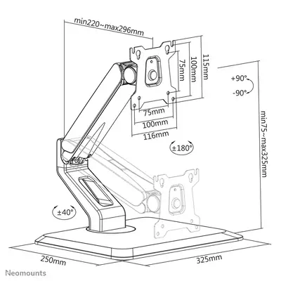 Neomounts FPMA-D885BLACK Support d'écran à poser 15-32" - ressort à gaz - Support Fixe & Mobile - visuel 1