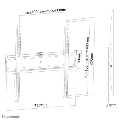 Neomounts FPMA-W300BLACK Support pour écran mural 32-55" - ultra-plat - Support Fixe & Mobile - visuel 1
