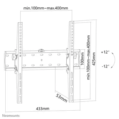 Neomounts FPMA-W350BLACK Support pour écran mural 32-55" - inclinable - Support Fixe & Mobile - visuel 1