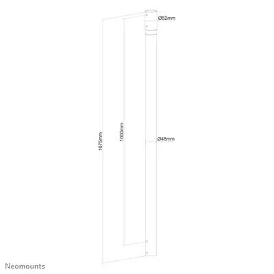 Neomounts NS-EP100BLACK Extension pour support plafond écran - h107.5 cm - Support Fixe & Mobile - visuel 1
