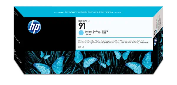 91 DesignJet cartouche d'encre pigmentée cyan clair, 775 ml - HP - Autres consommables - visuel 1