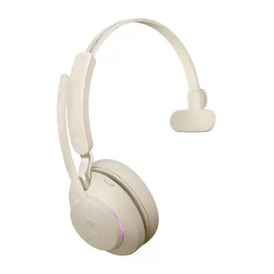 Jabra Evolve2 65 Casque Sans fil Arceau Bureau/Centre d'appels USB Type-A Bluetooth Beige - Casque Micro - visuel 2