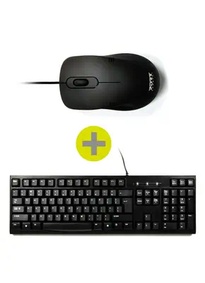 Port Designs 900900 clavier Souris incluse Bureau USB AZERTY Français Noir - Pack Clavier, souris - visuel 1