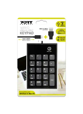 Port Designs 900801 clavier numérique Ordinateur portable USB Noir, Gris - Clavier - visuel 1