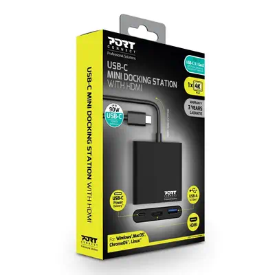 Port Designs Mini station d'accueil mobile 1 X 4K USB-C 3 périphériques 60W - Station d'accueil pour portable - visuel 7