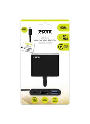 Port Designs 900140 station d'accueil Avec fil USB 3.2 Gen 1 (3.1 Gen 1) Type-C Noir - Station d'accueil pour portable - visuel 2