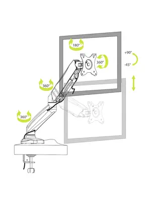 Port Designs 901104 support d'écran plat pour bureau 81,3 cm (32") Noir - Accessoire Moniteur - visuel 3