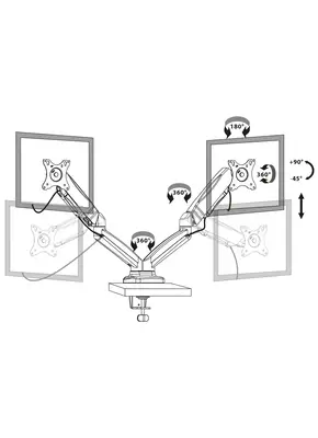 Port Designs 901105 support d'écran plat pour bureau 81,3 cm (32") Noir - Accessoire Moniteur - visuel 4
