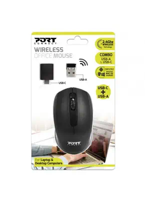 Port Designs 900508 souris Médical Ambidextre RF Wireless + USB Type-C 1000 DPI - Souris - visuel 5