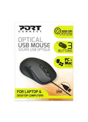 Port Designs 900400-PRO souris Bureau Ambidextre USB Type-A Optique 1000 DPI - Souris - visuel 5
