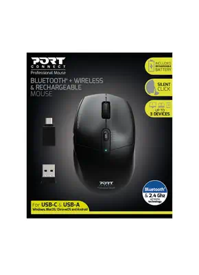 Port Designs 900715 souris Bureau Droitier RF sans fil + Bluetooth Optique 2400 DPI - Souris - visuel 2