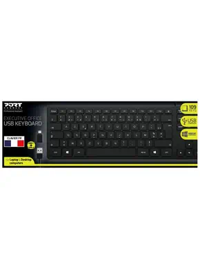 Port Designs 900754-FR clavier Bureau USB AZERTY Français Noir - Clavier - visuel 3
