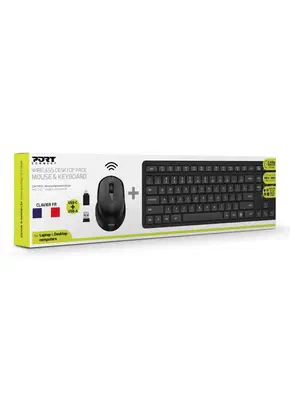 Port Designs 900904-FR clavier Souris incluse Bureau AZERTY Français Noir - Pack Clavier, souris - visuel 2