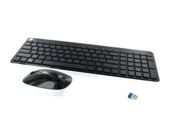 HP 802450-051 clavier Souris incluse Bureau RF sans fil AZERTY Français Noir, Blanc - Pack Clavier, souris - visuel 1