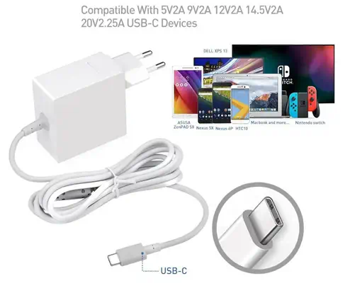 CoreParts MBXUSBC-AC0001-W adaptateur de puissance & onduleur Intérieure 45 W Blanc - Chargeur et alimentation - visuel 4