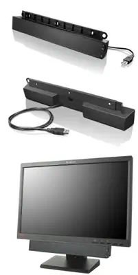 Lenovo USB Soundbar Noir 2.0 canaux 2,5 W - Casque Micro - visuel 1