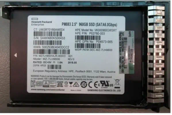 HPE P05321-001 disque SSD 960 Go SFF SATA 3D TLC - Disque dur SSD - visuel 1