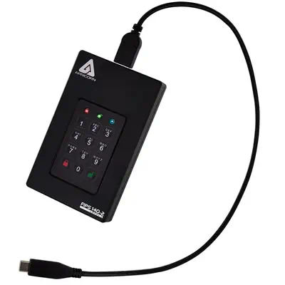Apricorn Aegis Fortress L3 2 To USB Type-A vers USB Type-C 3.2 Gen 1 (3.1 Gen 1) Noir - Disque dur SSD - visuel 3