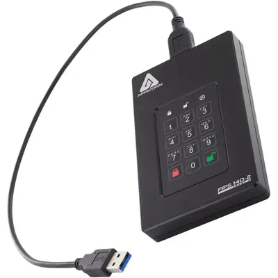Apricorn Aegis Fortress L3 2 To USB Type-A vers USB Type-C 3.2 Gen 1 (3.1 Gen 1) Noir - Disque dur SSD - visuel 6