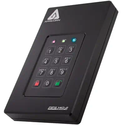 Apricorn Aegis Fortress L3 2 To USB Type-A vers USB Type-C 3.2 Gen 1 (3.1 Gen 1) Noir - Disque dur SSD - visuel 2