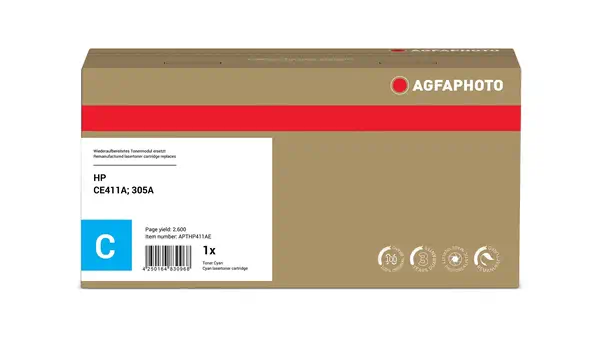 AgfaPhoto APTHP411AE Cartouche de toner 1 pièce(s) Compatible Cyan - Toner - visuel 2